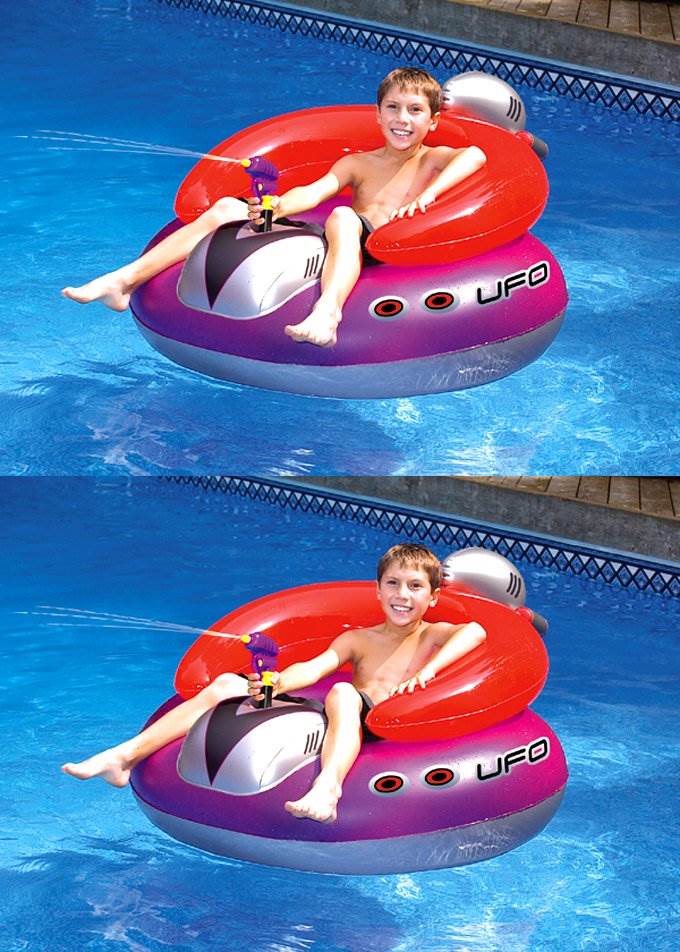 2) Swimline 9078 Swimming Pool UFO Squirter Toy Inflatable ...