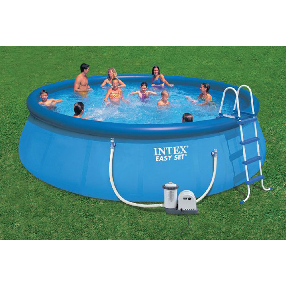 Intex 18' x 48" Easy Set Swimming Pool Kit w/ 1500 GPH GFCI Filter Pump