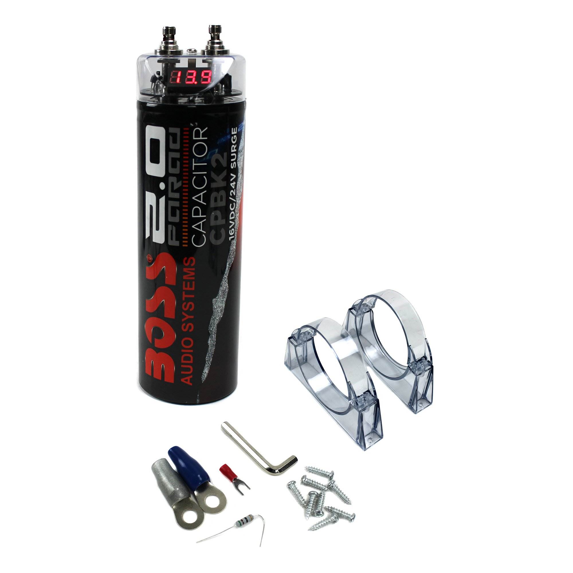 Boss Audio CPBK2 2 Farad 20Volt Digital Voltage Car Audio Power