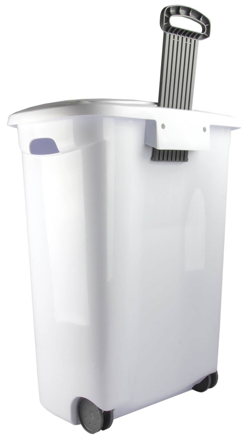 Sterilite White Laundry Hamper with LiftTop, Wheels, And