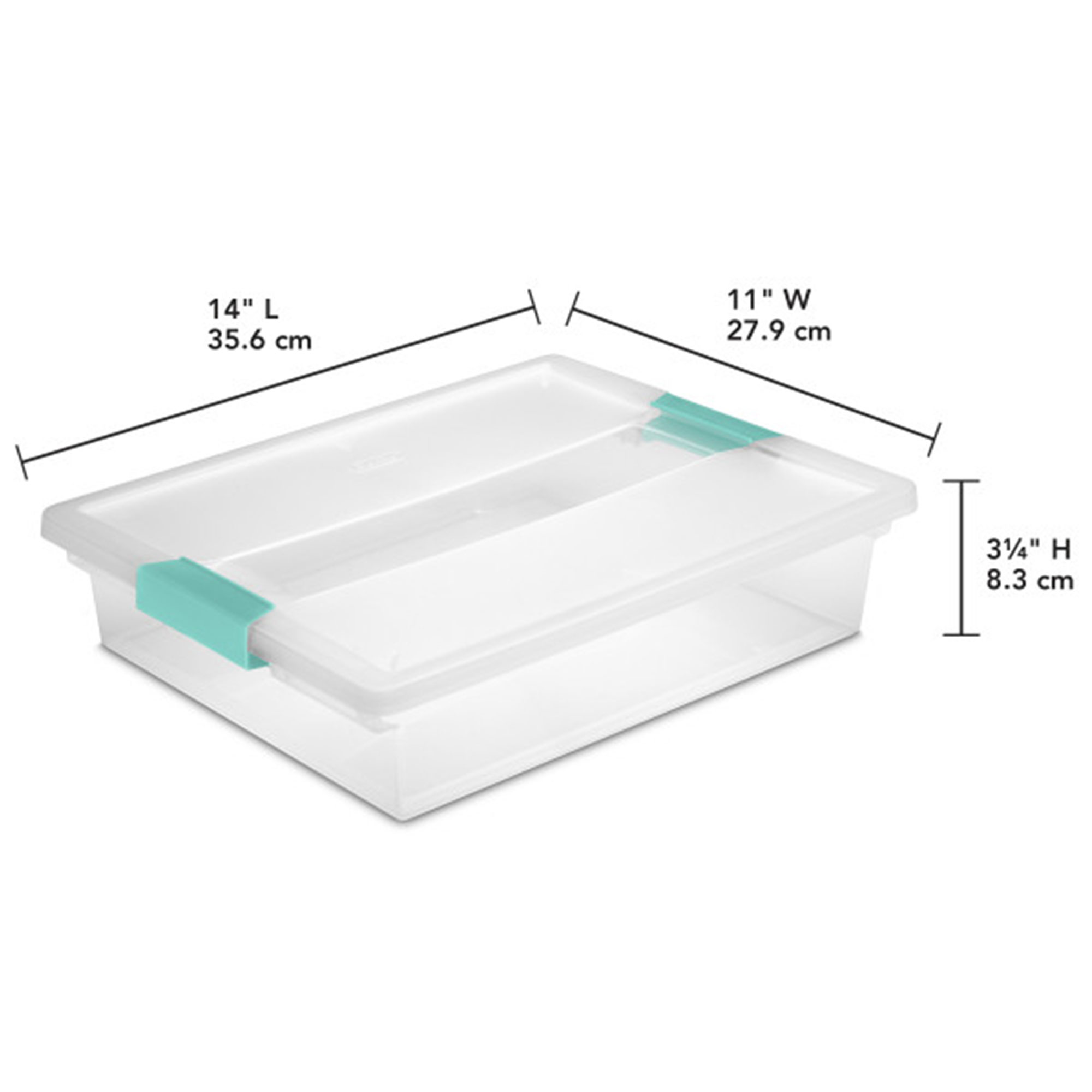 Sterilite 5.7 Qt Large Plastic Stackable Storage Bin w/Clear Latch Lid (12 Pack)