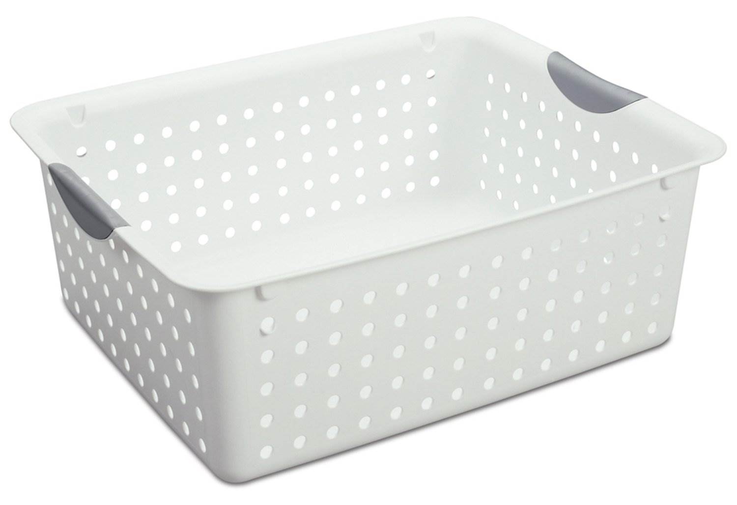 Sterilite Large Ultra Plastic Storage Organizer Baskets, White (6 Pack