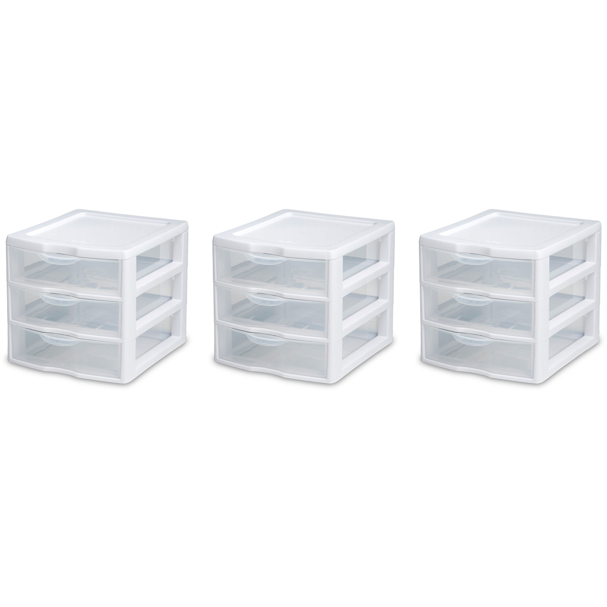 3 Pack Storage Sterilite 744271319132 Wide Unit Desktop Portable