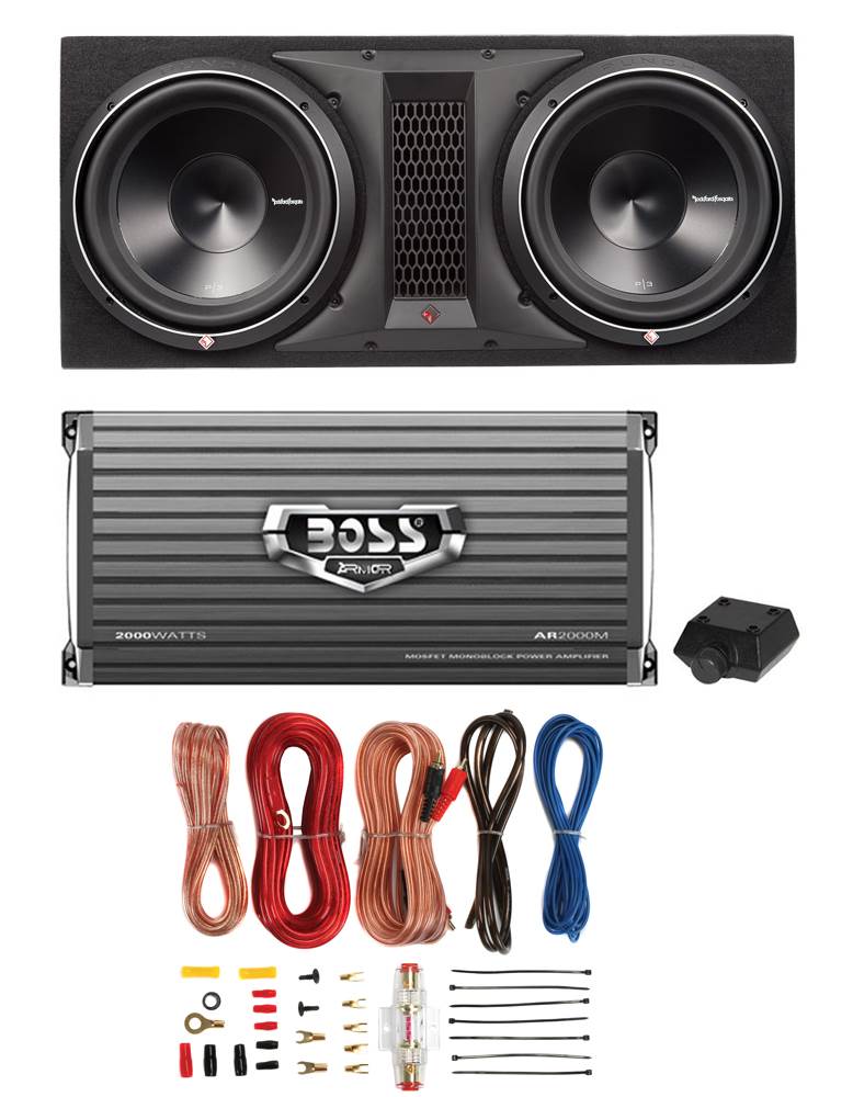 Rockford Fosgate P32X12 12" 2400W Dual Subwoofer + Box + 2000W Amp