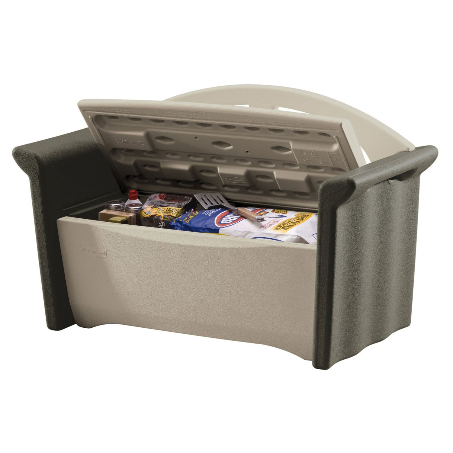 Rubbermaid 3764 4 Cubic Feet Patio Storage Bench Horizontal Outdoor