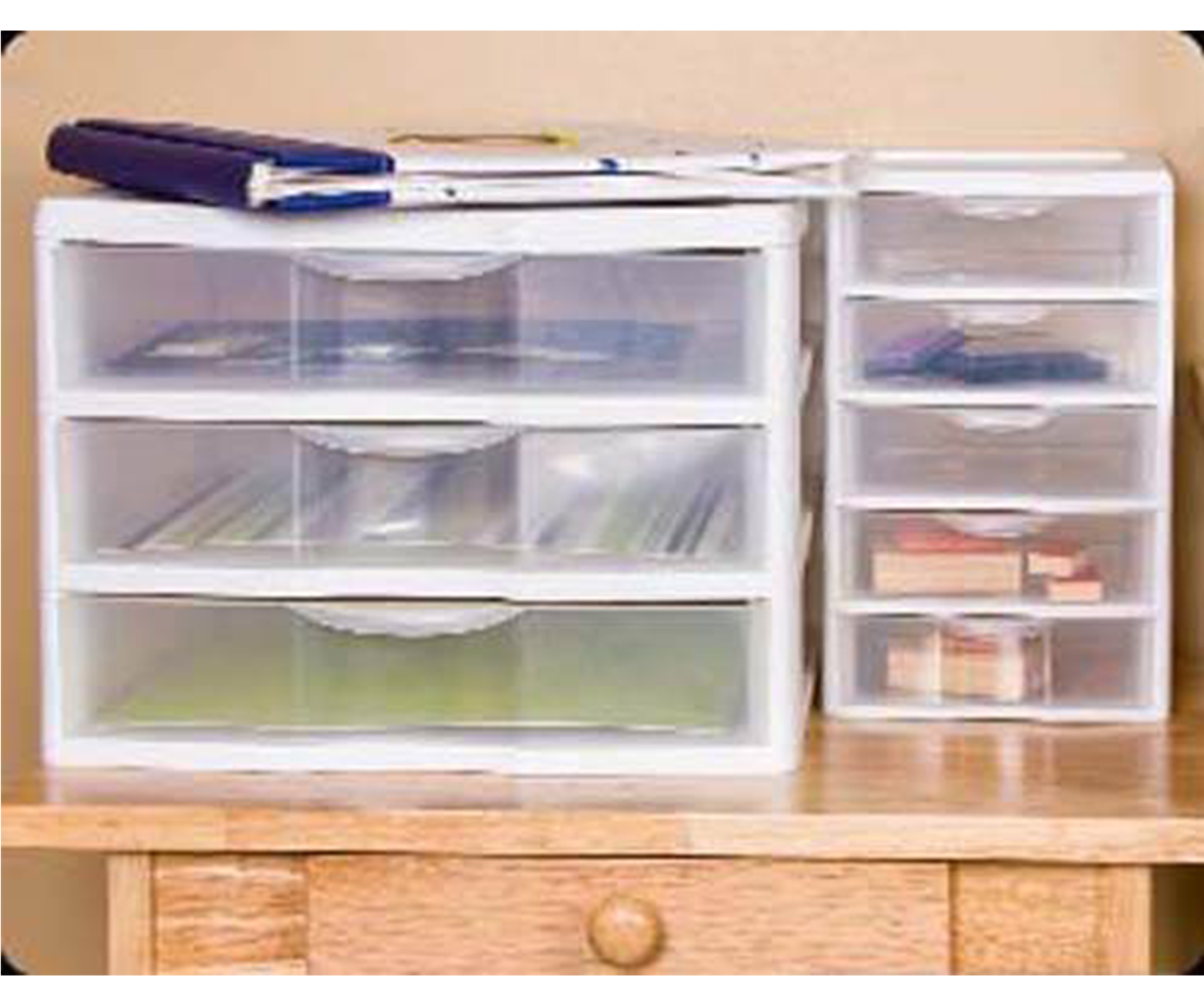 Sterilite Clearview Small Plastic 5 Drawer Desktop Storage System (4