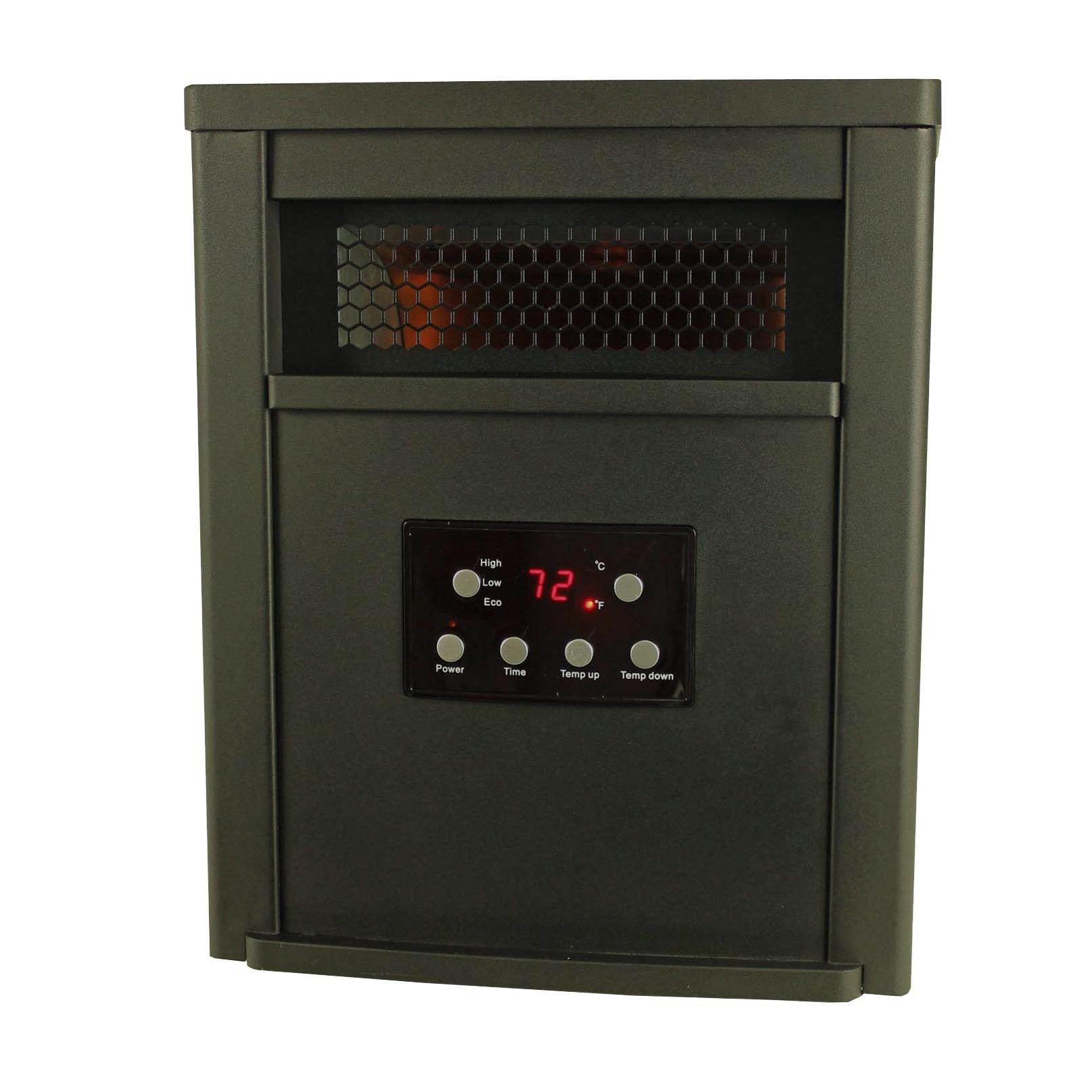 LifeSmart 6 Element 1500W Electric Infrared Room Space Heater, Black