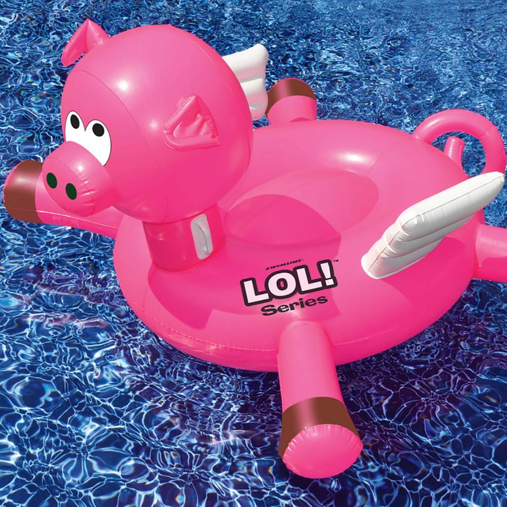 Swimline LOL! Series Inflatable RideOn Flying Pig