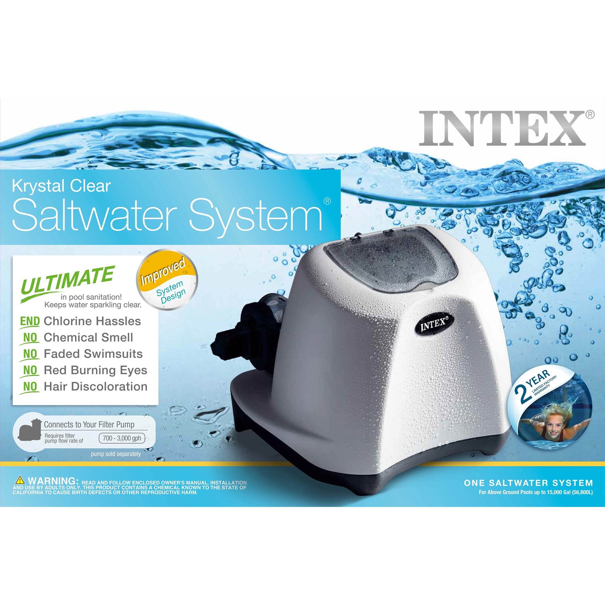 Intex Krystal Clear 3000 GPH Sand Filter Pool Pump w/ 15000 Gal