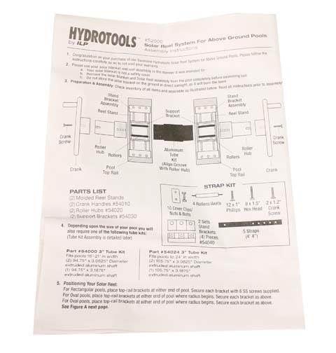 hydrotools 52000 above ground swimming pool solar blanket reel complete system