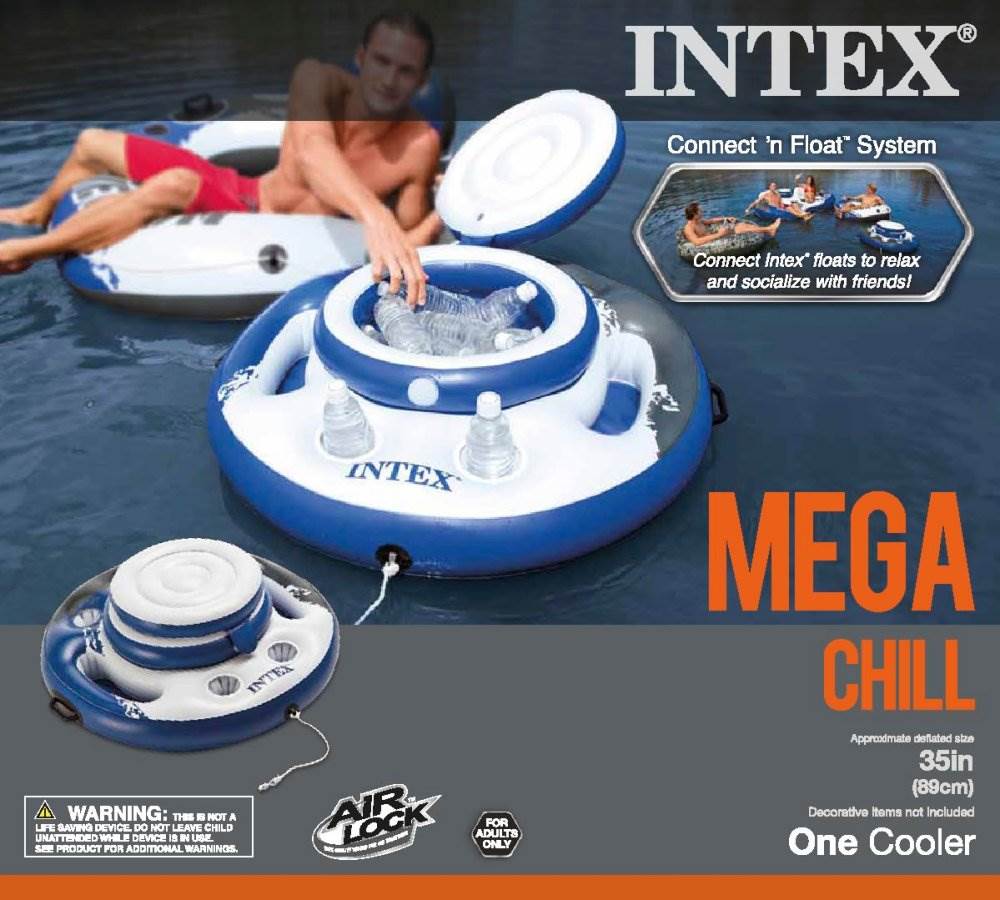 intex mega chill inflatable floating cooler