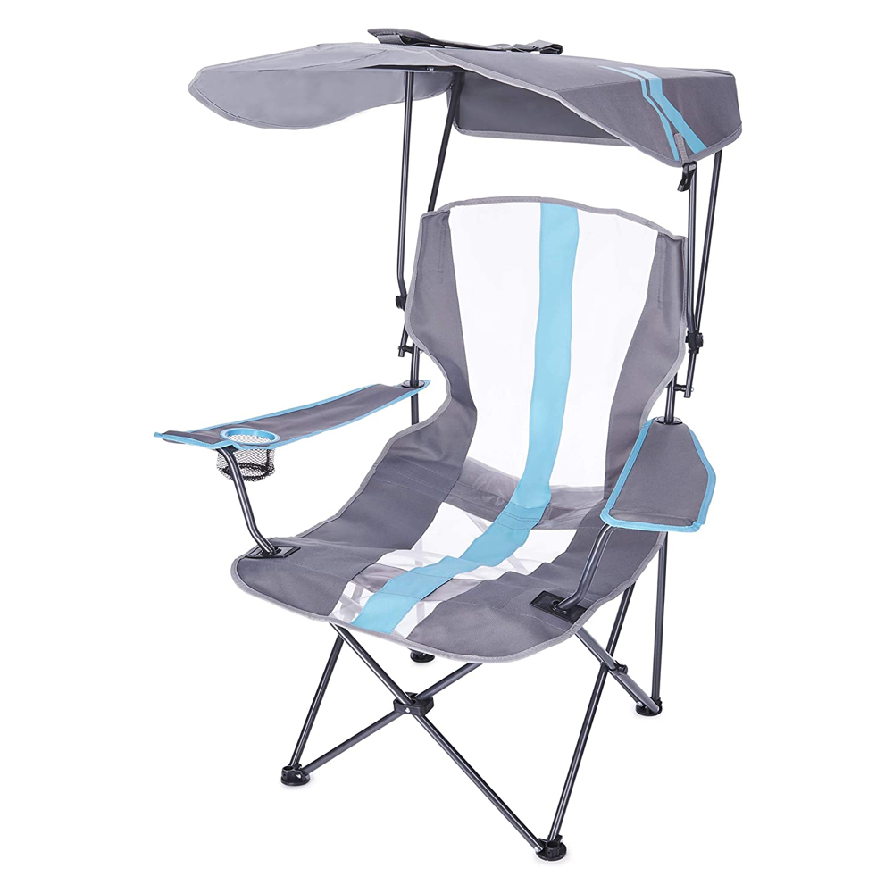 Kelsyus Premium Portable Camping Folding Lawn Chair With Canopy Blue 80185 Ebay