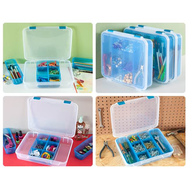 Sterilite Divided Storage Case for Crafting and Hardware (6 Pack