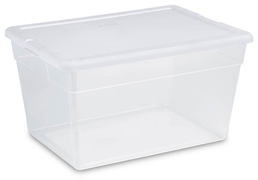 Sterilite 56 Quart Clear Bin Storage Tote Container w/ Lid (Open Box ...