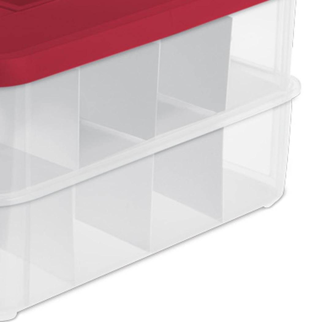 Sterilite 24 Compartment Stackable Christmas Ornament Storage Clear Box