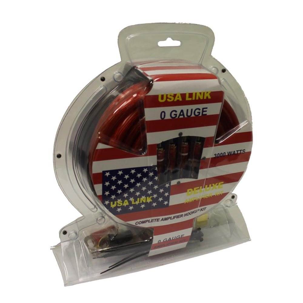 Lanzar 4000 Watt 4 Channel Bridgeable Car Audio Amplifier + 0 Gauge