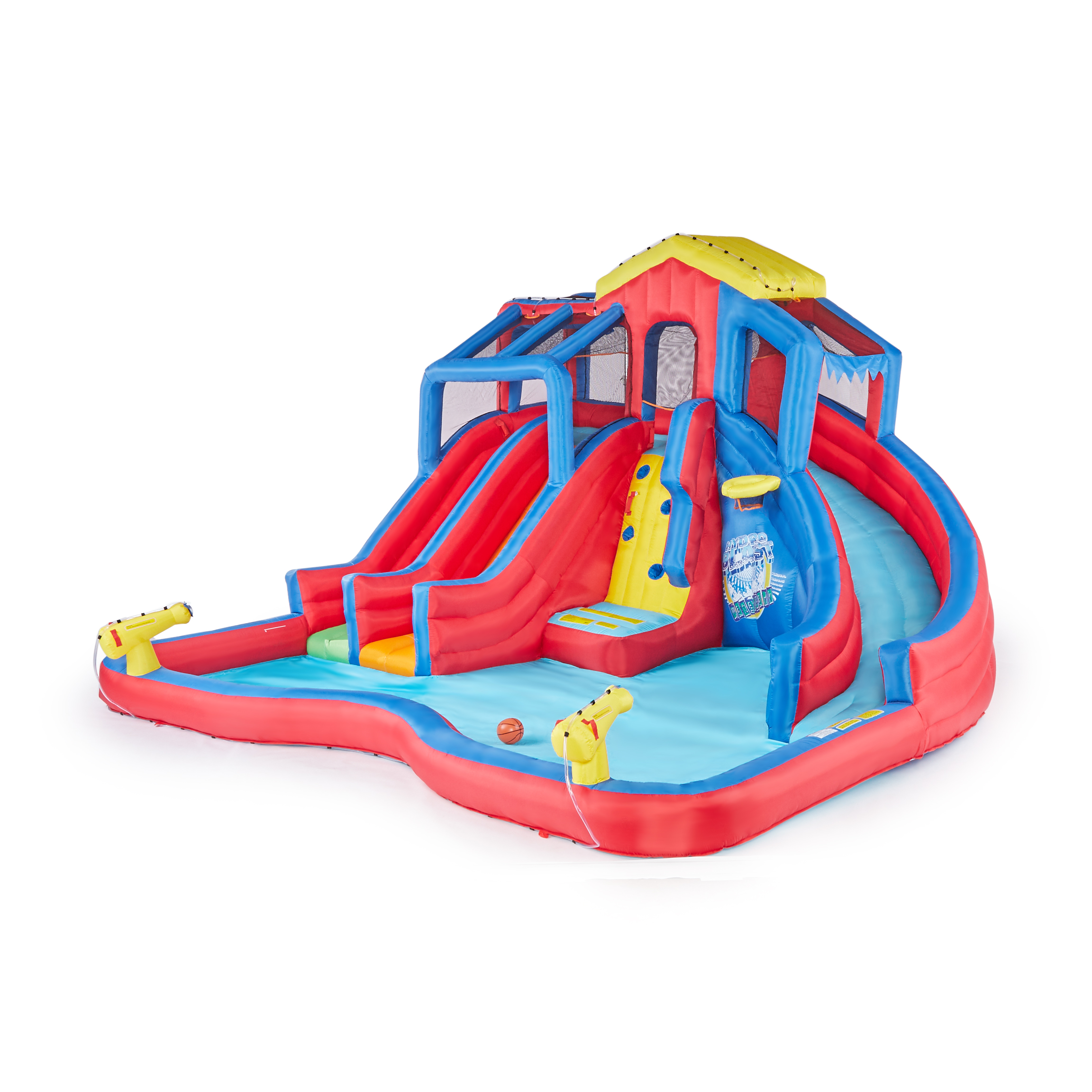 banzai hydro blast inflatable water park with slides & water cannons stores