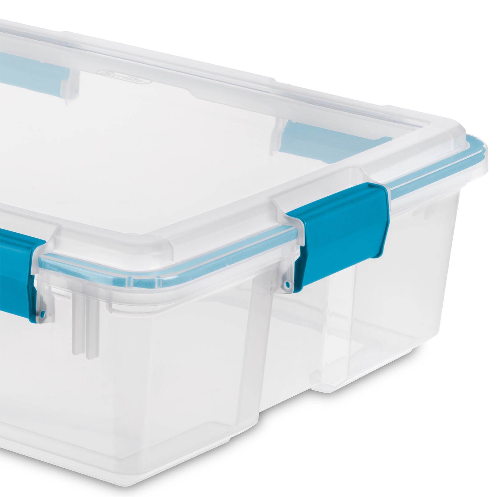 Sterilite 37 Qt Thin Gasket Box Clear Storage Bin Containers, 8Pack