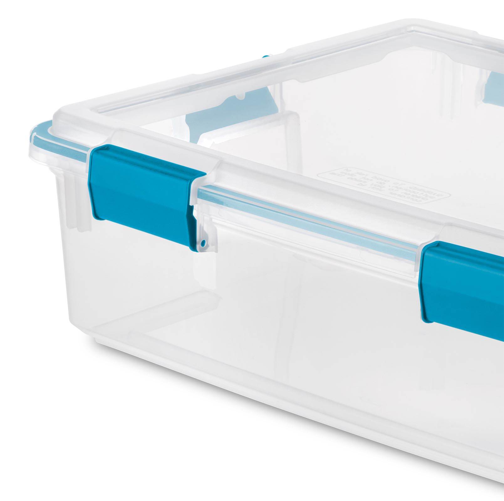 Sterilite 37 Qt Thin Gasket Box Clear Storage Bin Containers, 12Pack