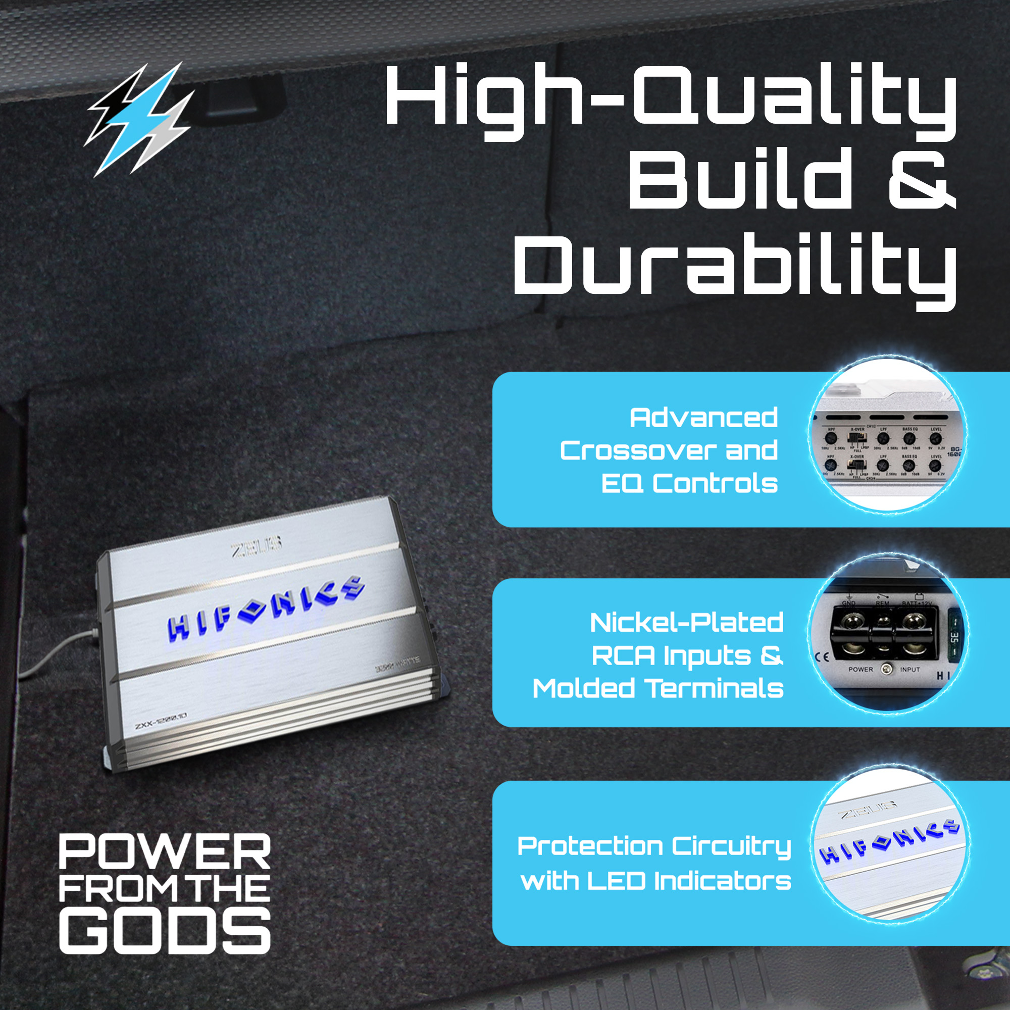 Hifonics Zeus 1200W Max Class D Monoblock Car Audio Amp & Bass