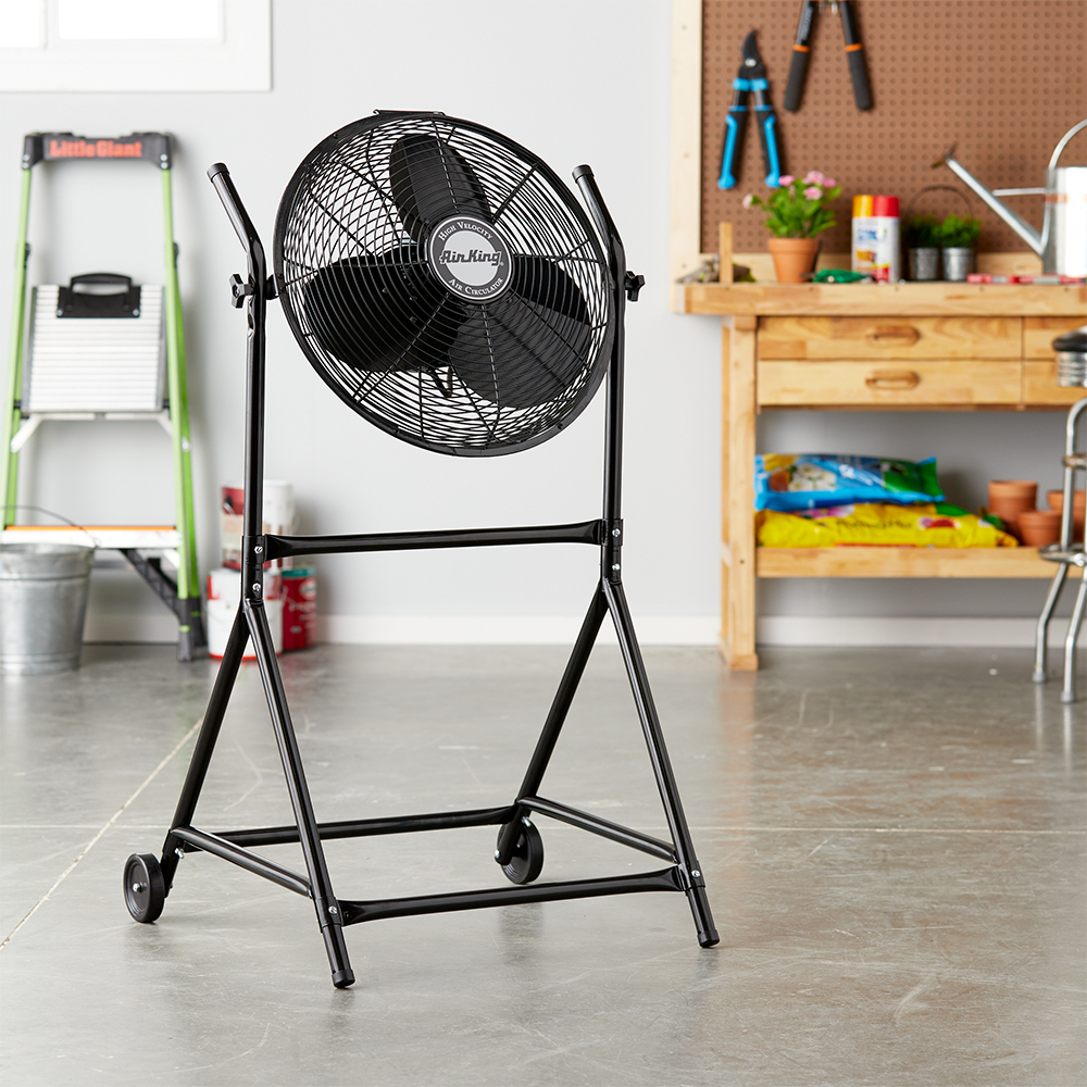 Air King 18" 1/6 HP 3Speed Height Floor Fan with RollAbout Stand (For