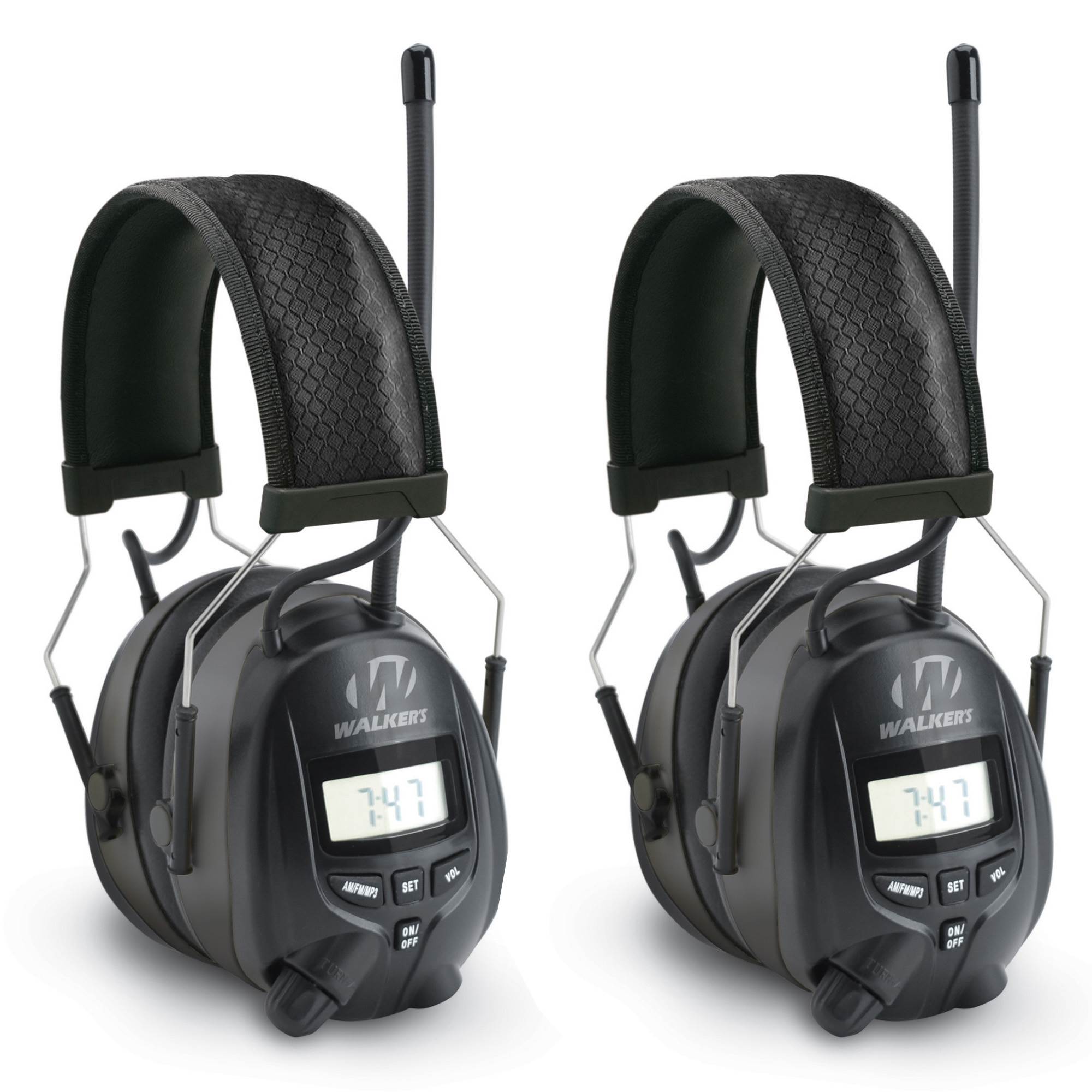 Walkers Hearing Protection Over Ear AM/FM Radio Earmuffs, 2 Pack GWP