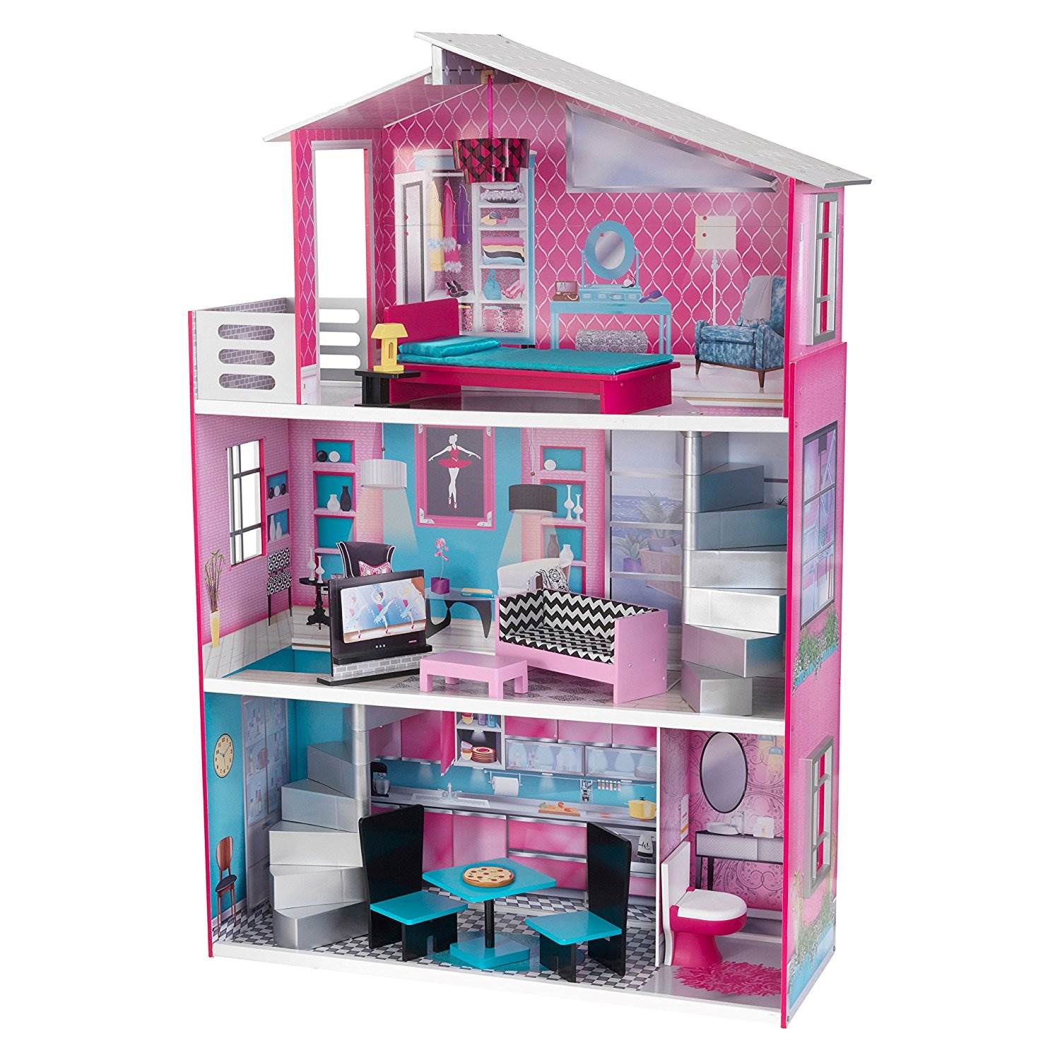 KidKraft Kids Wooden Dollhouse with Furniture for Large 18 Inch Dolls