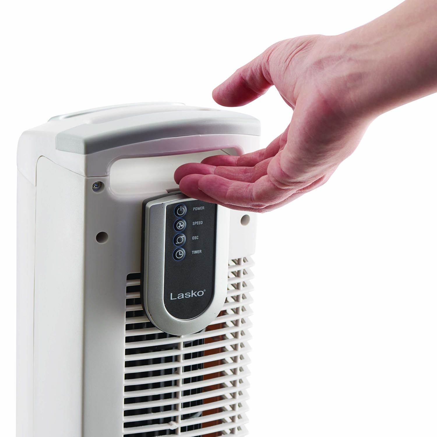 Lasko 36" 3 Speed Programmable Oscillation Tower Fan w/ Remote, White