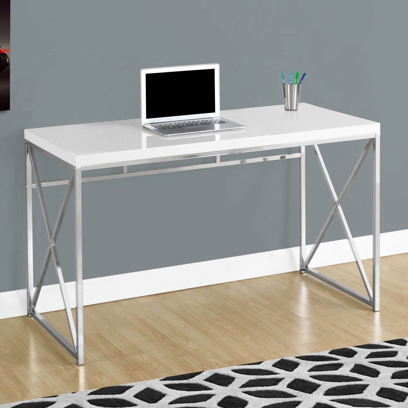 Monarch Specialties 48Inch Modern Home Office Computer Desk, Glossy