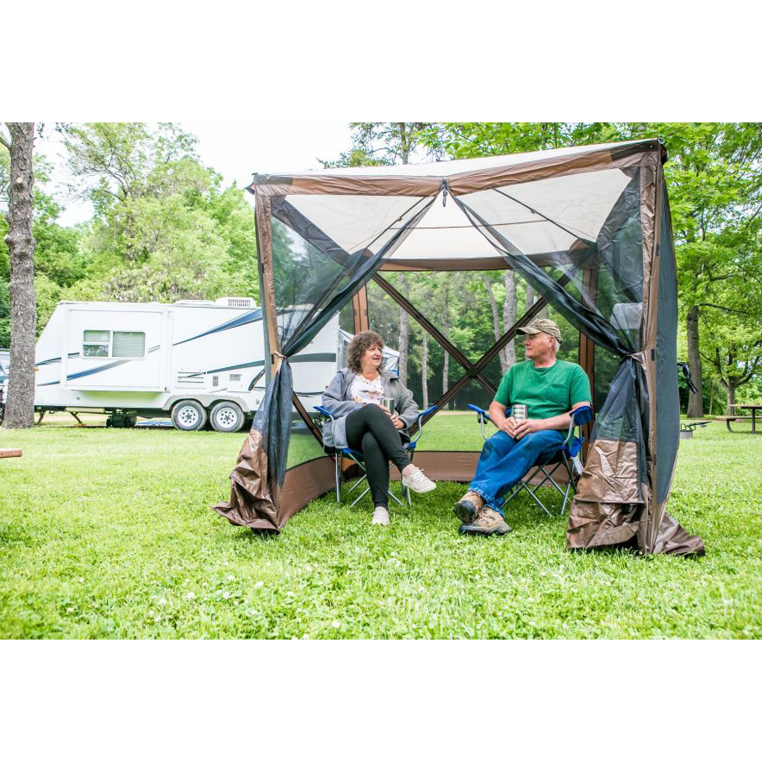 CLAM Quick-Set Traveler 6 x 6 Ft Portable Outdoor Camping Gazebo Canopy