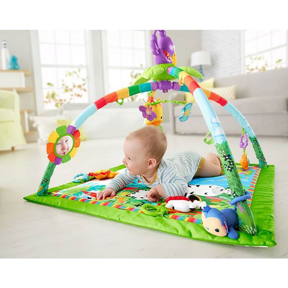 FisherPrice Rainforest Music and Lights Deluxe Gym Baby Activity Play