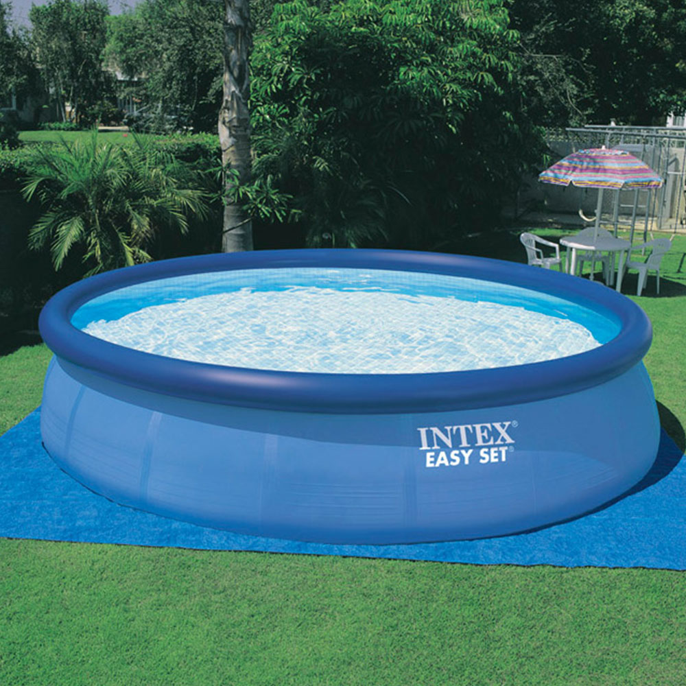Intex 18' x 48" Inflatable Above Ground Swimming Pool w/ Ladder & Pump Open Box