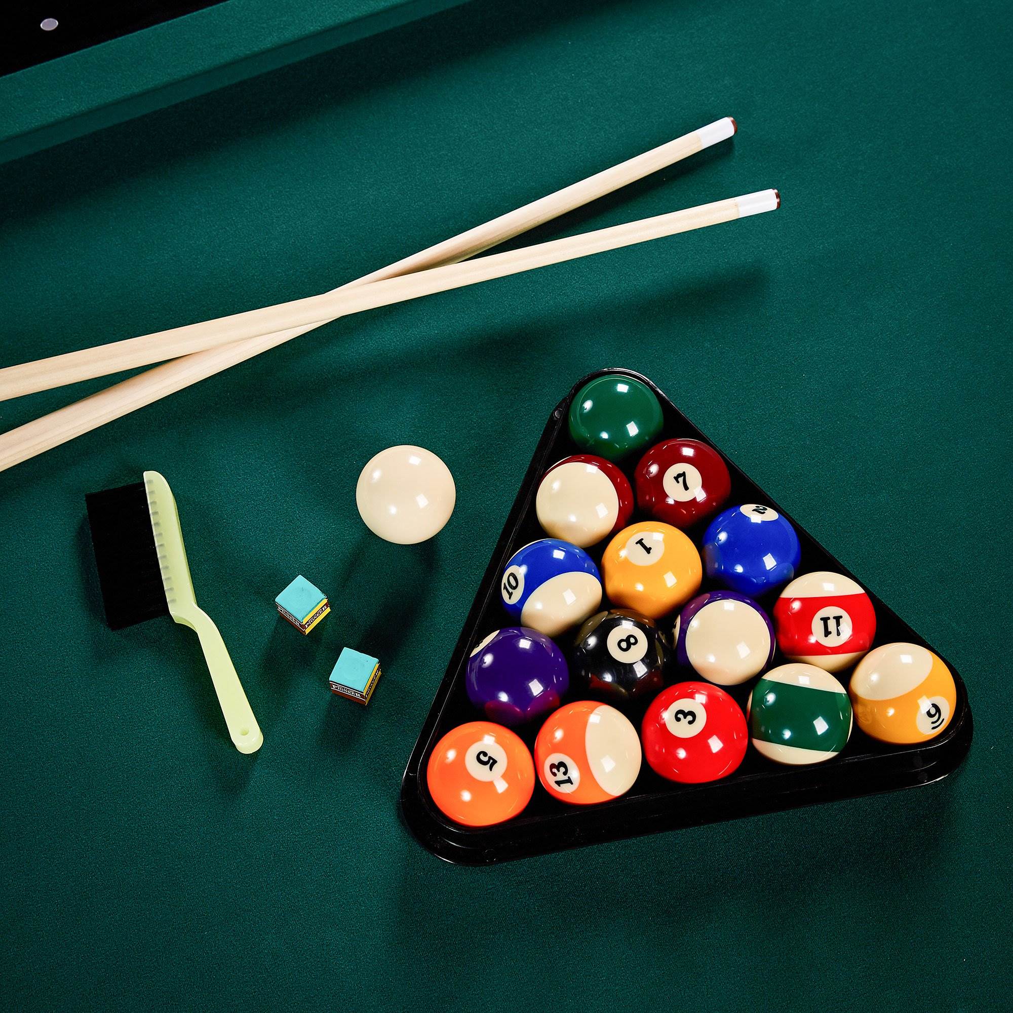 Lancaster 90 Inch Game Room Billiards Felt Pool Table with Balls and