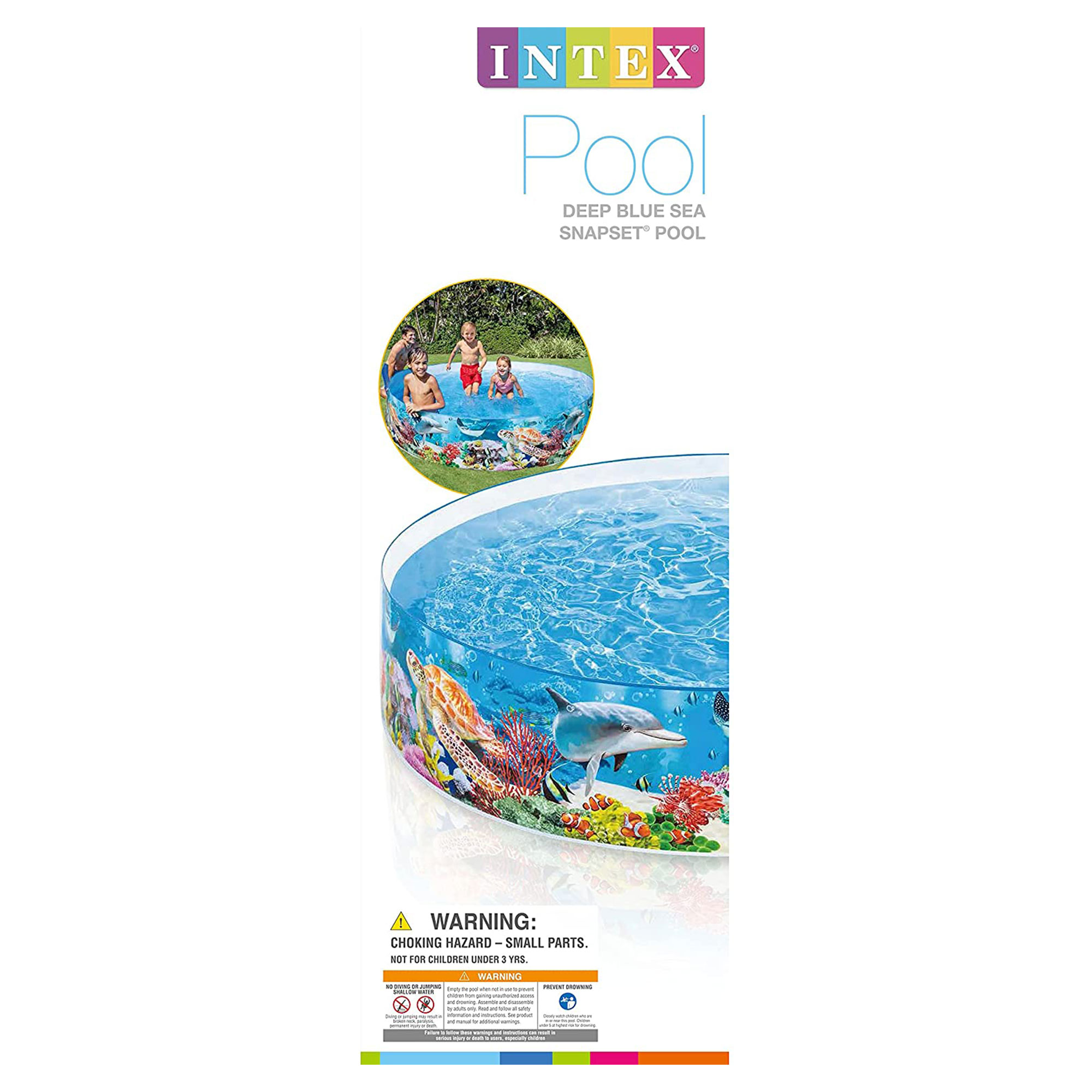 Intex 8ft X 18in SnapSet Kiddie 8 X 8 Foot Instant Swimming Pool, Deep ...