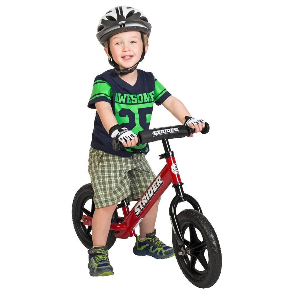 Strider 12 Sport Toddler Kids No Pedal Adjustable Balance Bike, Red