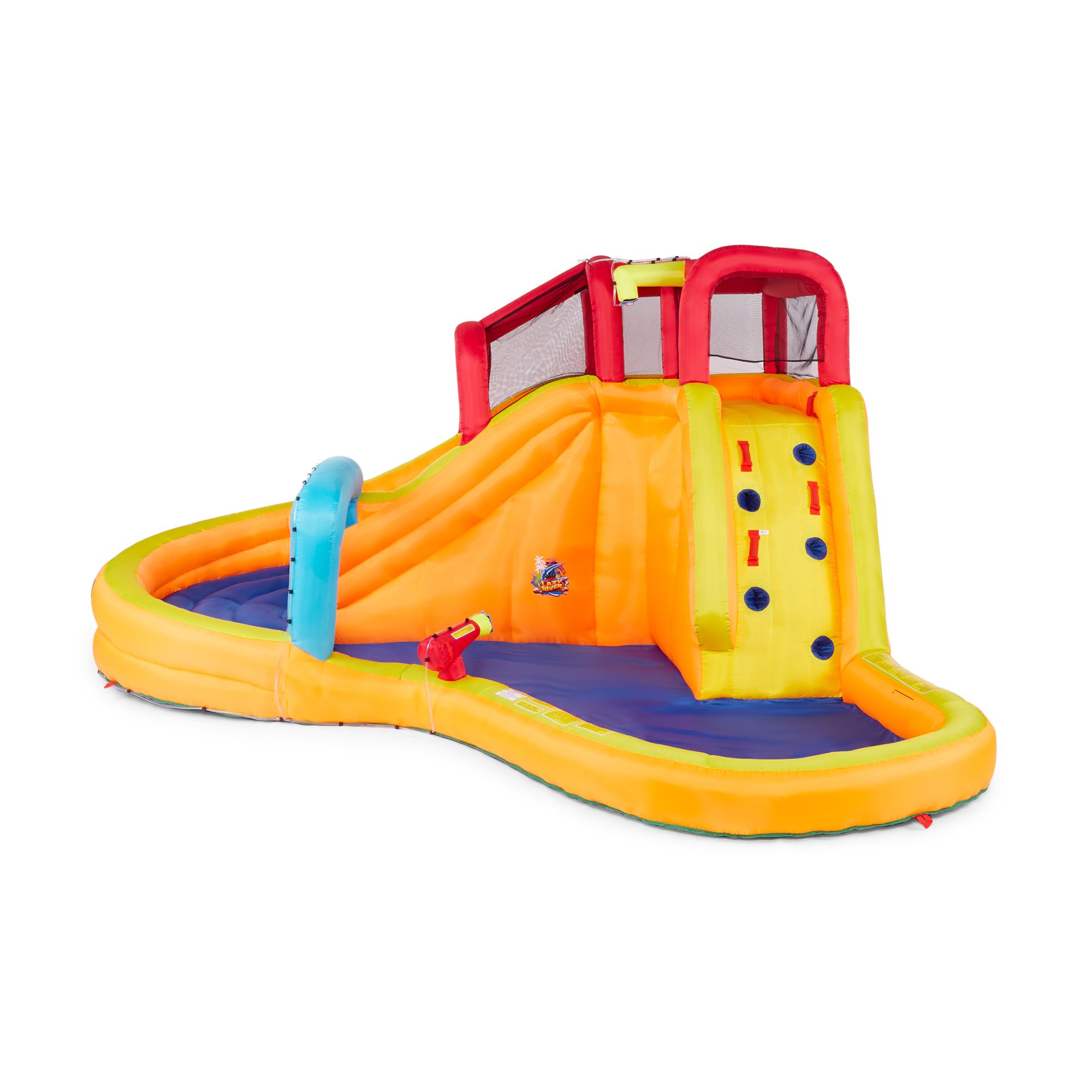 banzai inflatable outdoor lazy river adventure water park slide & pool