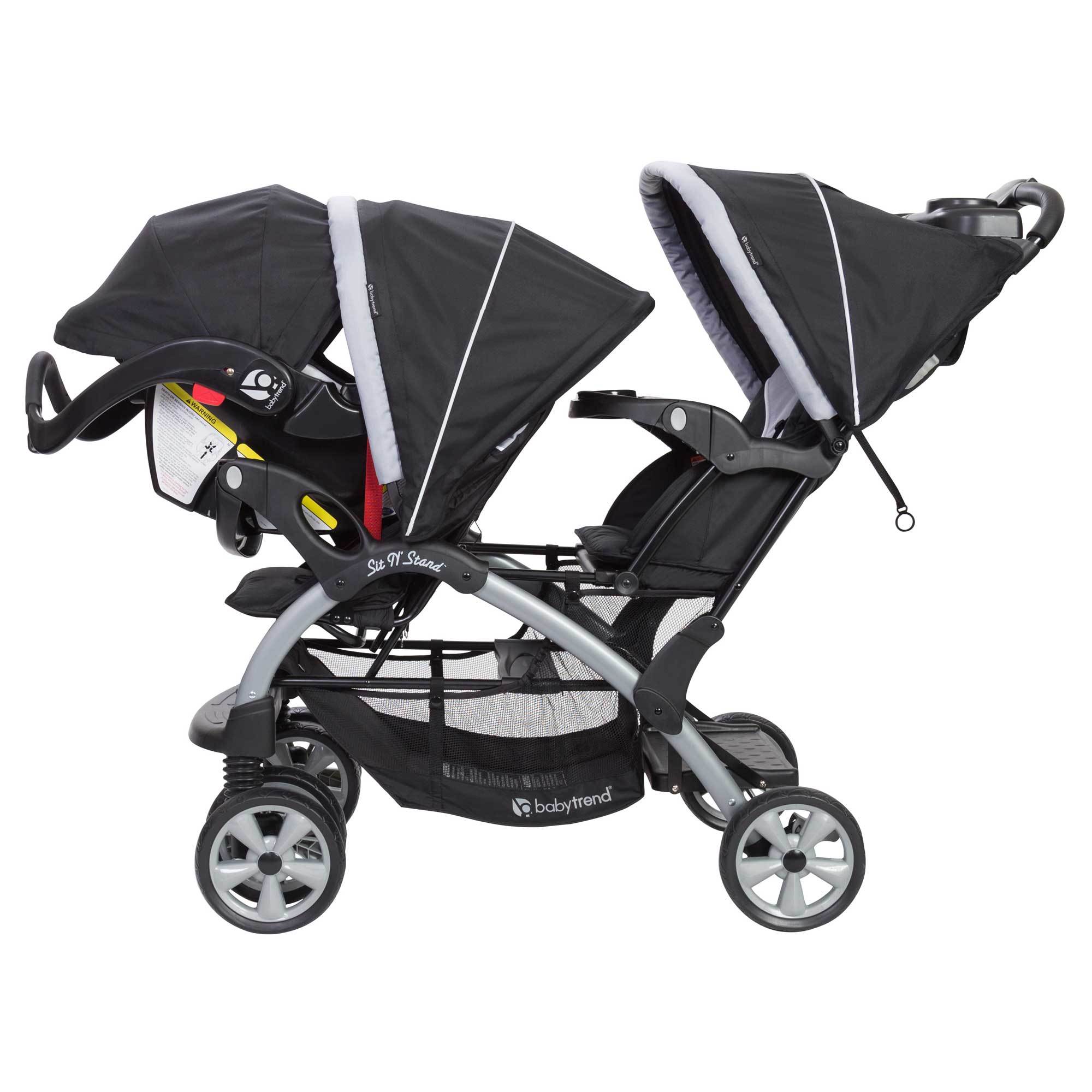 Baby Trend Sit N Stand Travel Double Baby Stroller and Car Seat Combo ...