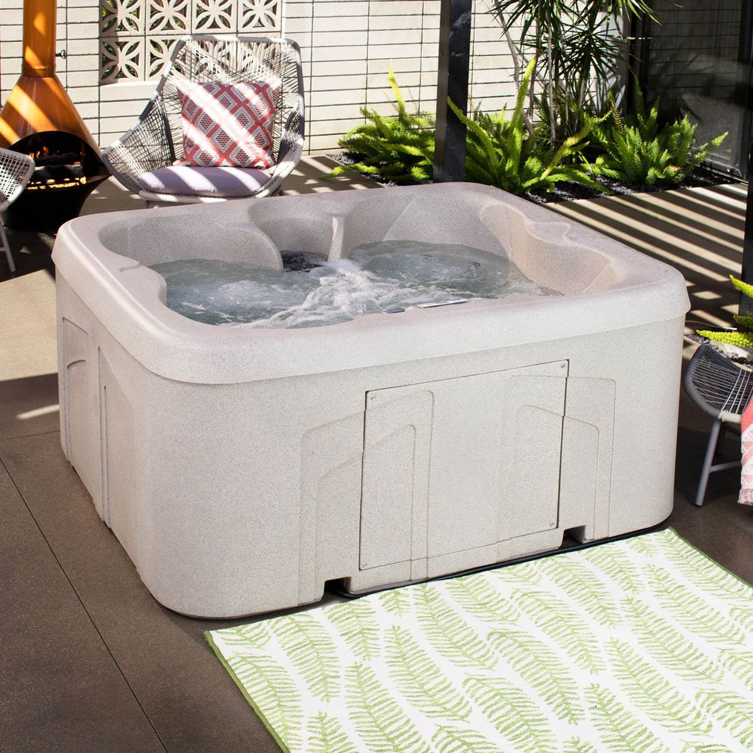 Lifesmart Spas Rock Solid Simplicity 4Person Hot Tub Spa with Cover