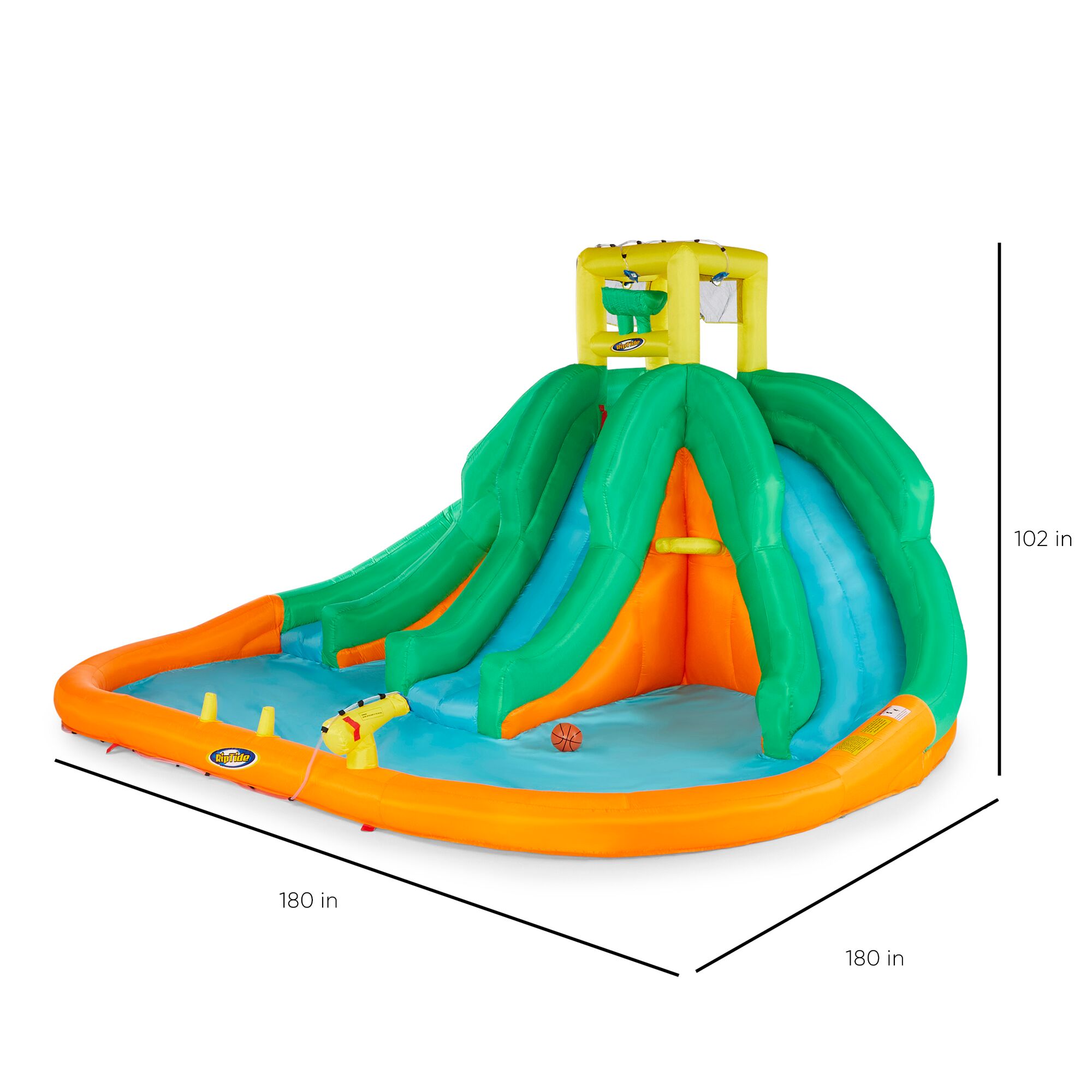 kahuna triple blast kids outdoor inflatable splash pool backyard water slide