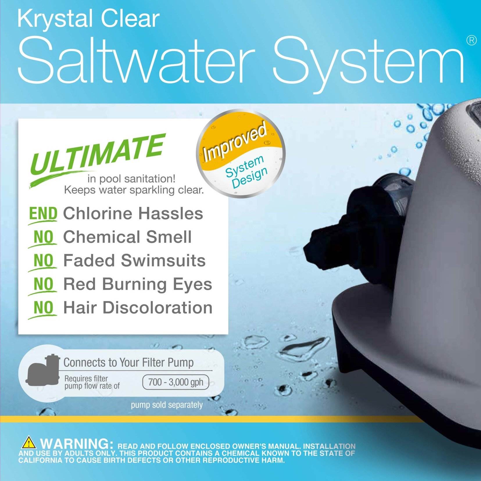 Intex Cg 1v Krystal Clear Saltwater Swimming Pool Chlorinator Open Box Ebay