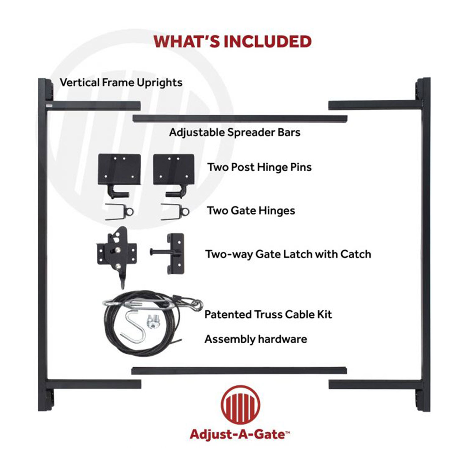 AdjustAGate Steel Frame Gate Building Kit, 6096 In Wide Opening 34