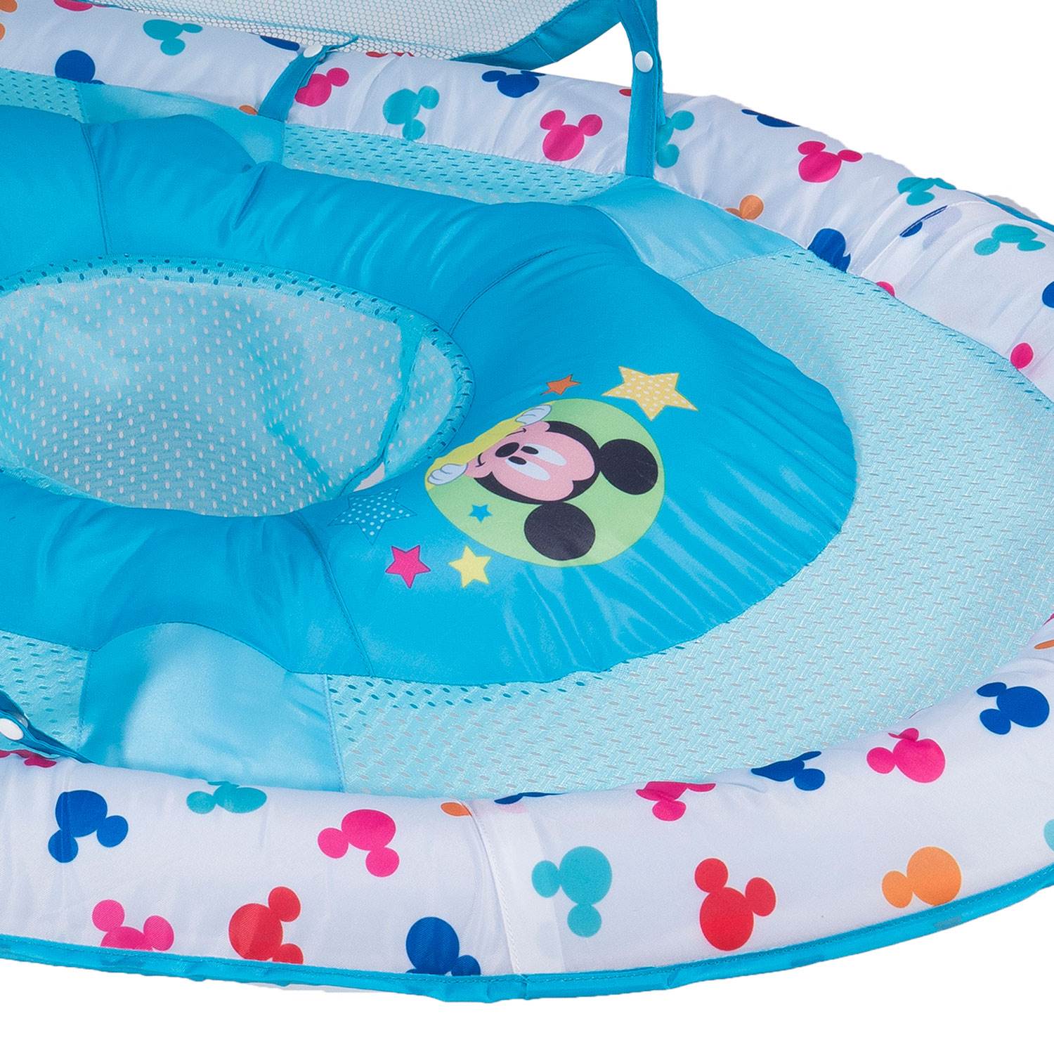 SwimWays Inflatable Infant Baby Swimming Pool Float w/ Canopy, Mickey
