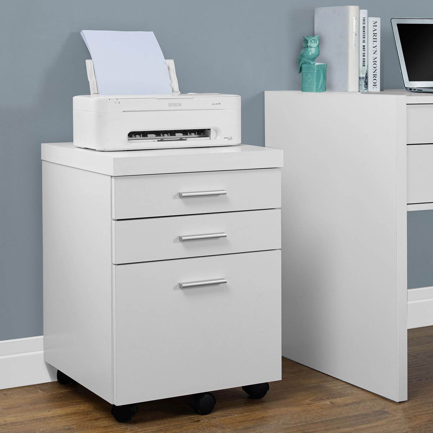 Monarch 3 Drawer Rolling Portable Filing White eBay
